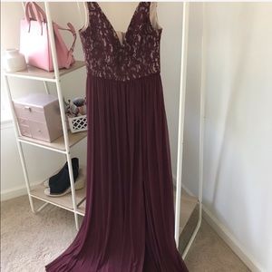 David’s Bridal Maroon Bridesmaid Dress Size 2